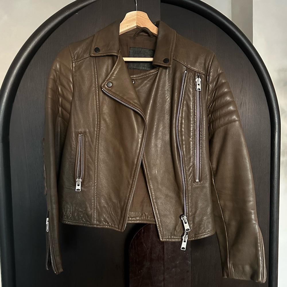 All saints genuine leather jacket